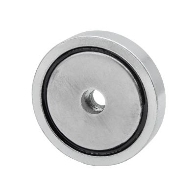 Lav Neodymium Pottemagnet Ø50x10 mm med M8 gevindhul